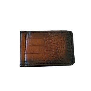 MENS New 100% Leather Artisan Money Clip & Card Holder